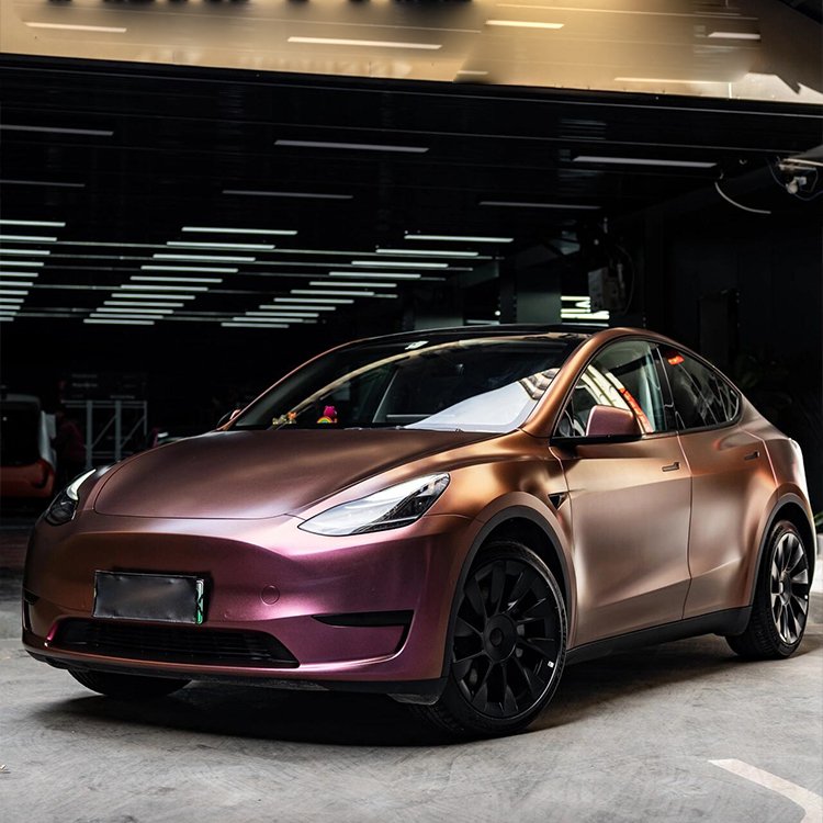 Matte Diamond Night Brown Red wrapping paper for car Chameleon brown car wrap vinyl film car wrap paper