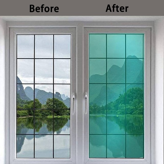 Green Silver PET architectural film Decorative window film covering with high UV protection and heat resistant