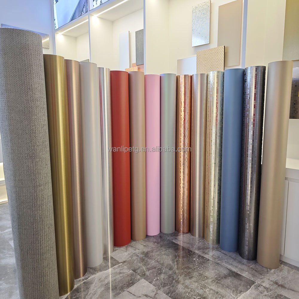 Selfadhesive marble texture wallpaper plastic furniture decoration PETG films for Wall panel protection