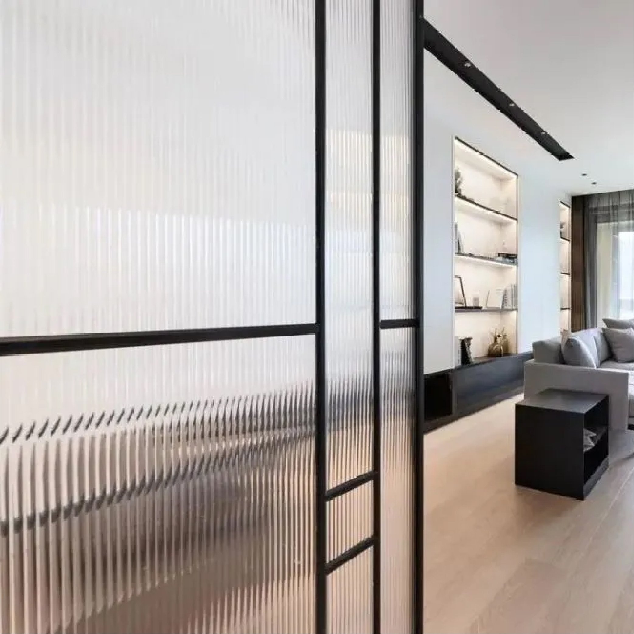 Window Privacy Film Frosted Glass Window Removable Anti-UV Window Coverings Decorative Reed Stickers for Home Office