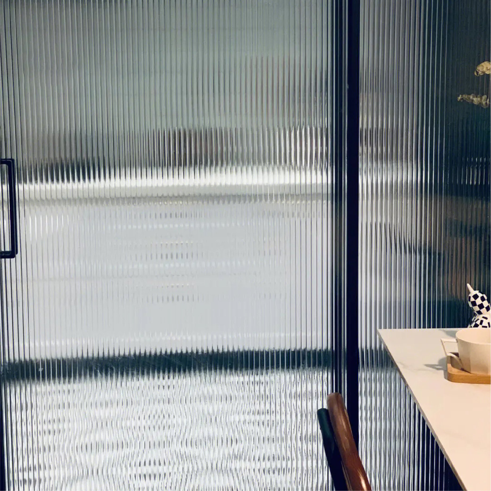 Window Privacy Film Frosted Glass Window Removable Anti-UV Window Coverings Decorative Reed Stickers for Home Office