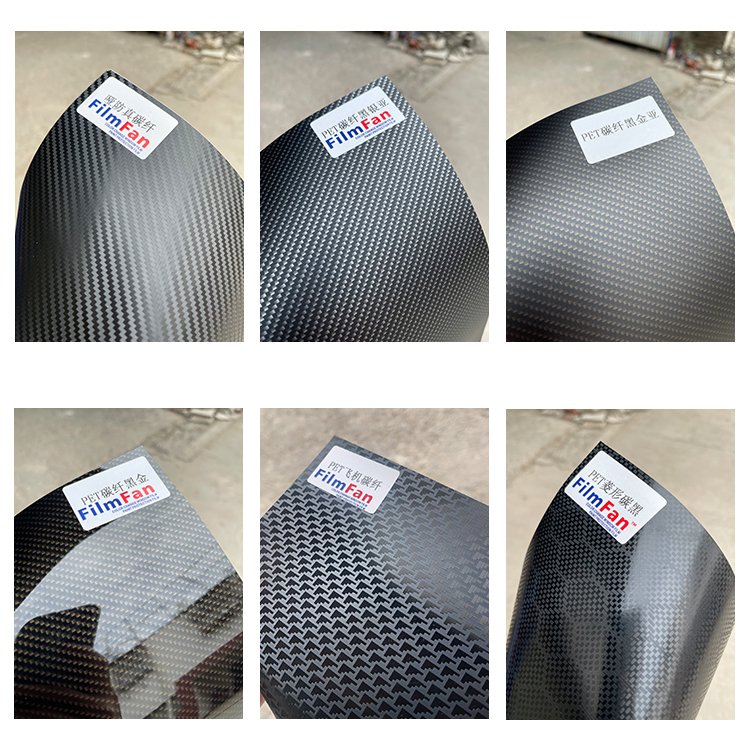 PET Car Carbon Body decoration film Anti Scratch Wrap Vinyl film Color Ppf For Carbon Fiber Sticker Paint Protection film