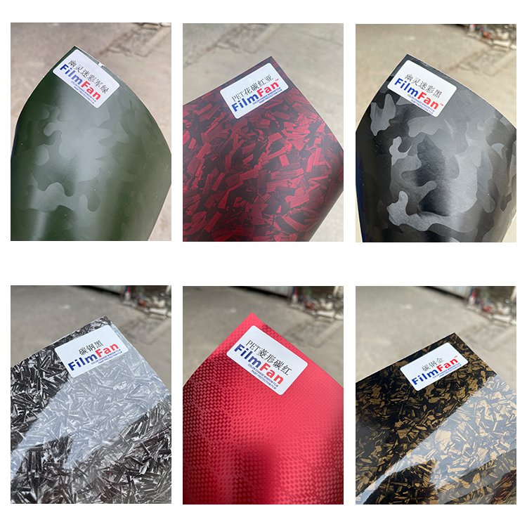 PET Car Carbon Body decoration film Anti Scratch Wrap Vinyl film Color Ppf For Carbon Fiber Sticker Paint Protection film