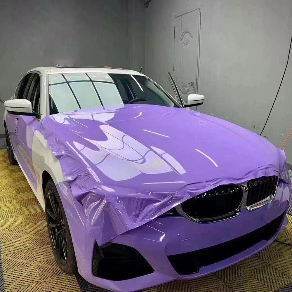 5X59FT Car Wrapping Material Super Gloss Crystal Lavender Purple Anti Scratch Film For Cars