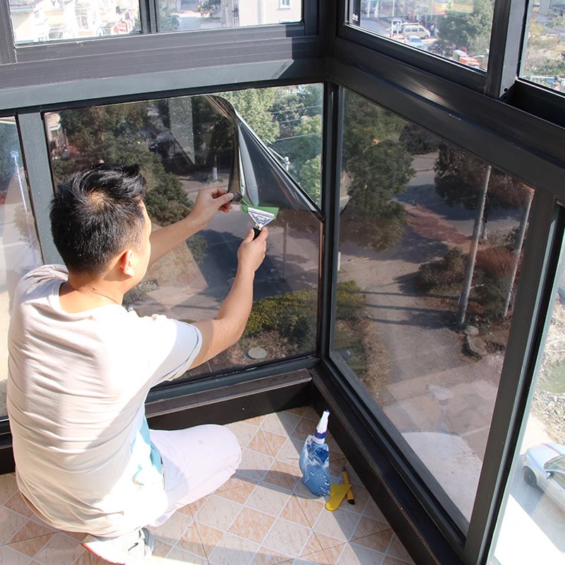 Black Silver Window Film PET Solar Film Heat Control Film For Windows Building