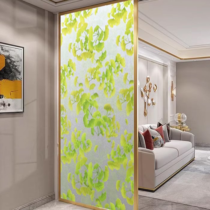 Colorful Modern Embossed PVC Glass Film 70cm Width Stylish and Elegant Decorative Roll for Hotel Spaces