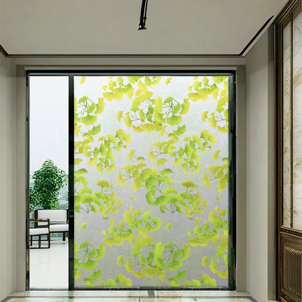 Colorful Modern Embossed PVC Glass Film 70cm Width Stylish and Elegant Decorative Roll for Hotel Spaces
