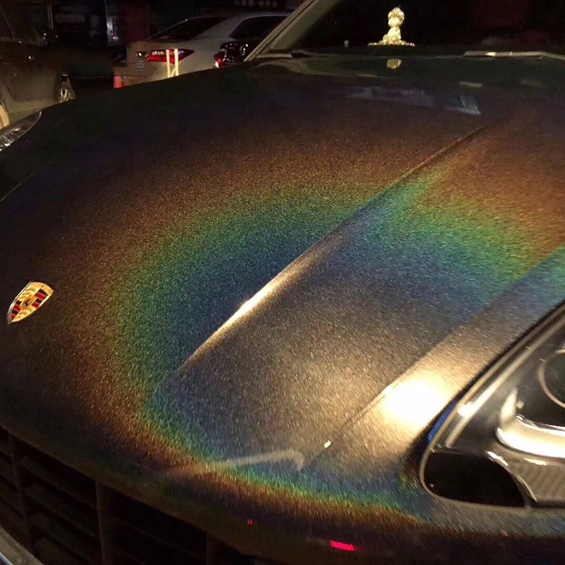 WRAPMASTER 1.52*18ml 3D Dark Grey Iridescence Self Adhesive Laser Chrome Vinyl Full Body Vehicle Film Car Film