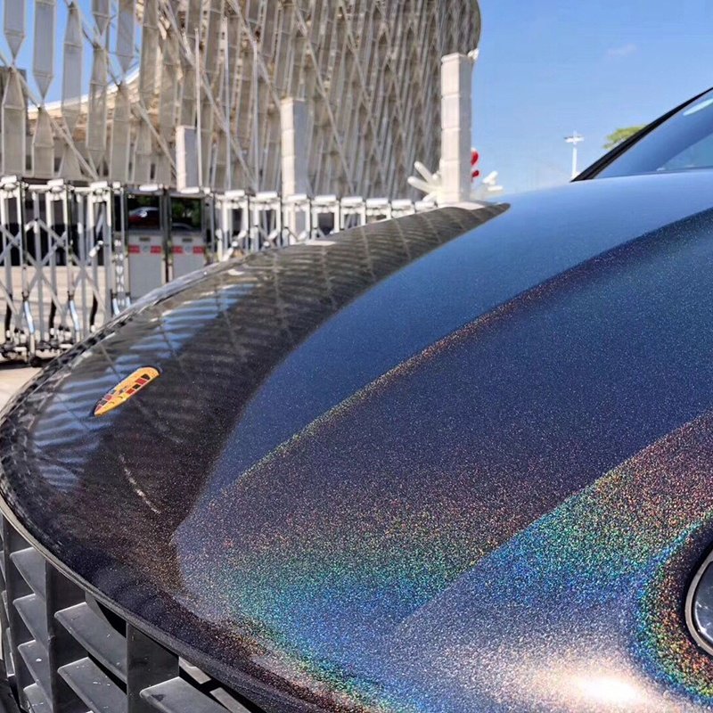 WRAPMASTER 1.52*18ml 3D Dark Grey Iridescence Self Adhesive Laser Chrome Vinyl Full Body Vehicle Film Car Film