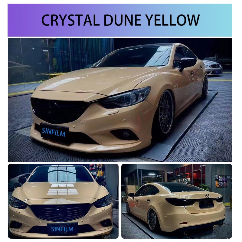 SINFILM Air Bubble Free Premium PET Glossy 3M Crystal Vehicle Auto Car Wrap Vinyl Decorative Color Changing Films