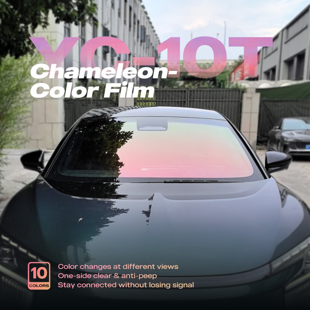 1.52*30M Pet Colorful Dichroic Iridescent Glass Tint Chameleon Window Film For Building / Car