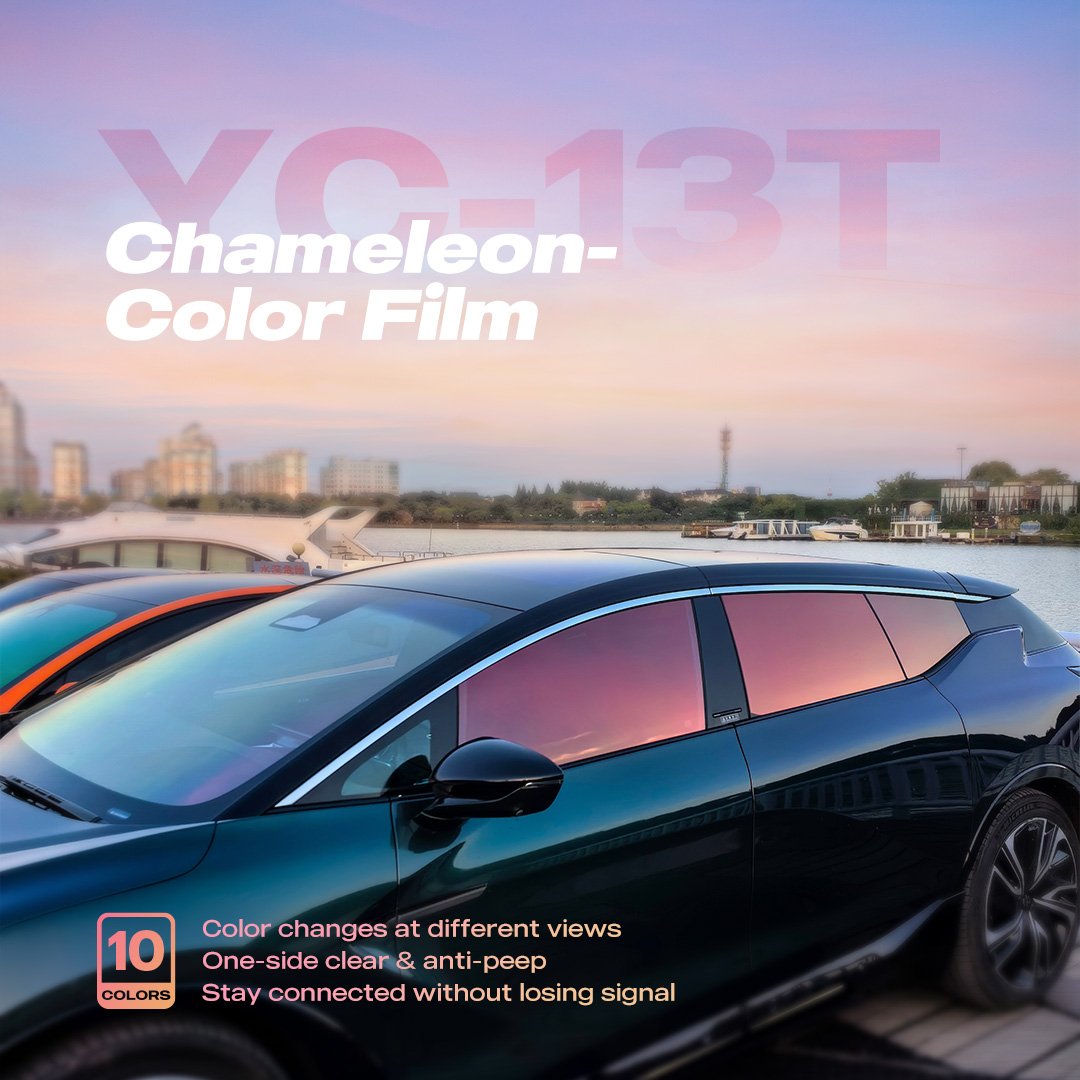 1.52*30M Pet Colorful Dichroic Iridescent Glass Tint Chameleon Window Film For Building / Car