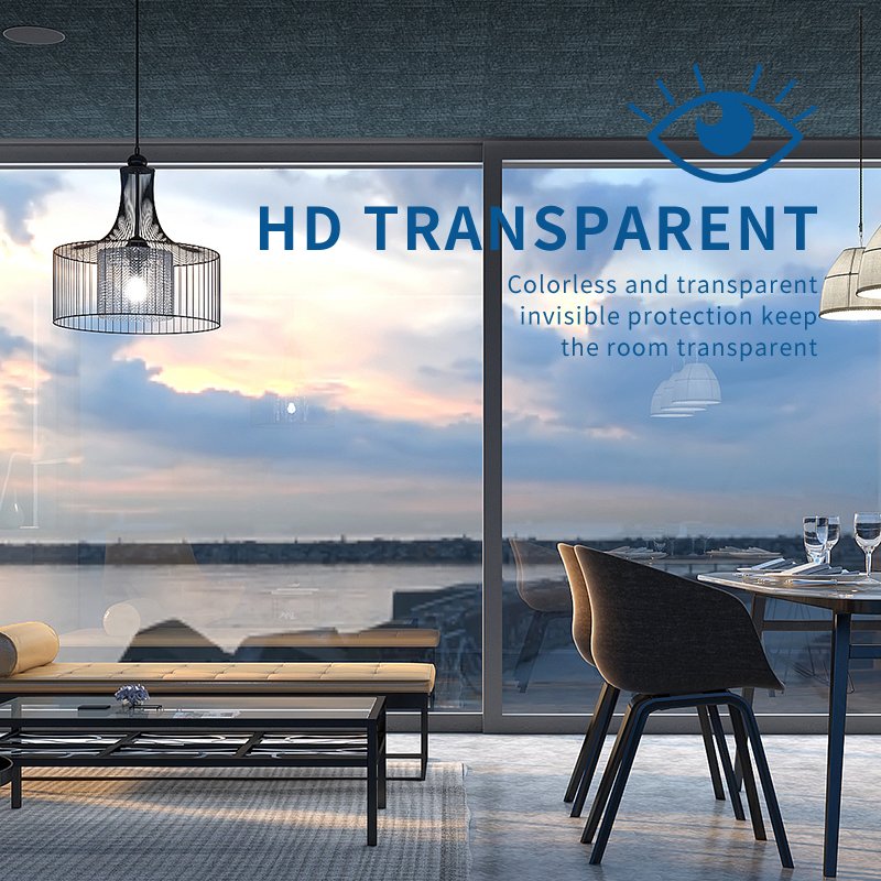 High clear vision 2mil 4mil 8mil 12mil security window film anti breaking self adhesive home building safety glass film