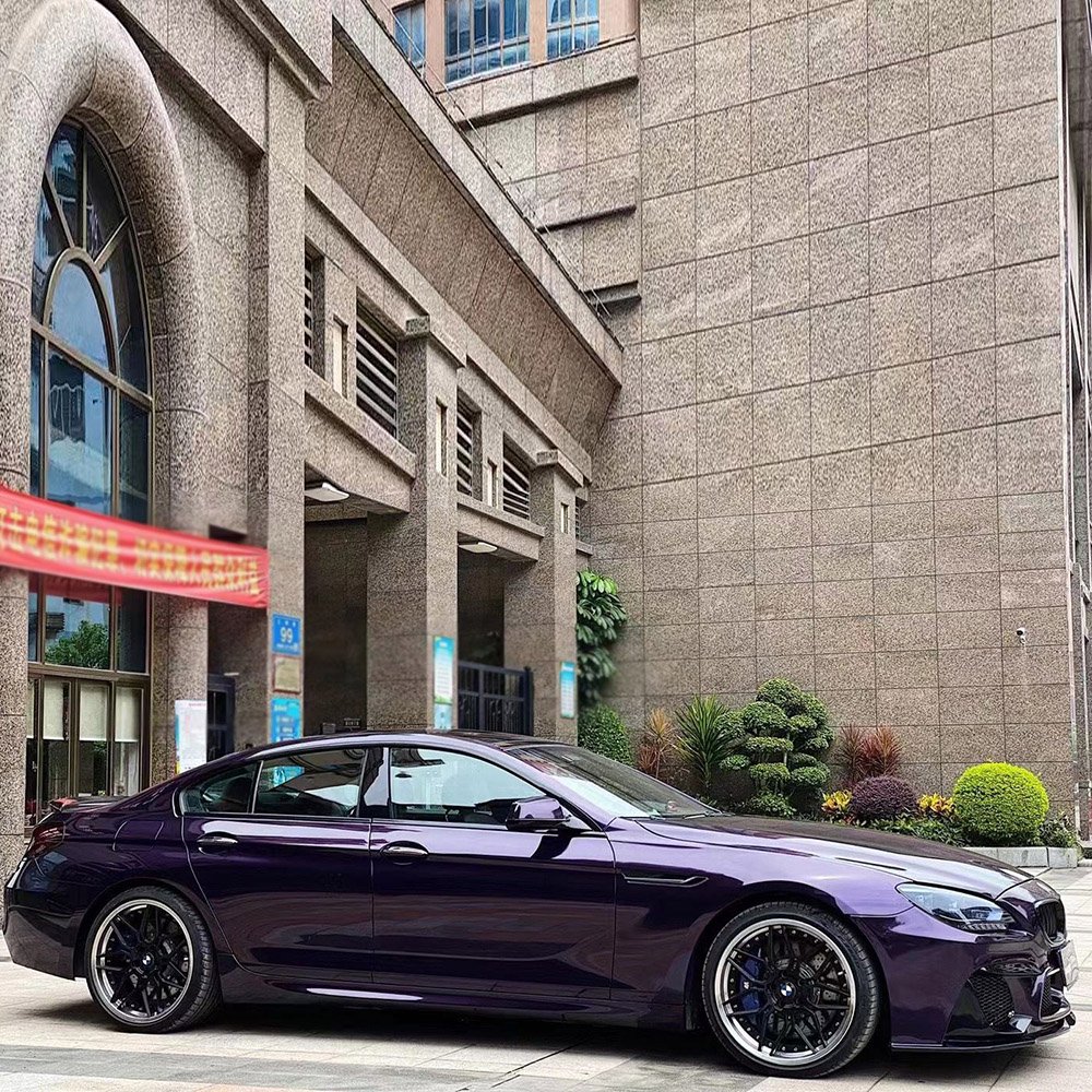 WRAPMASTER 1.52*18meter PET gloss ghost Midnight purple car vinyl wrap stickers