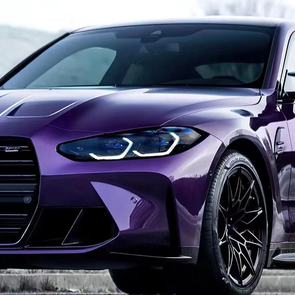 WRAPMASTER 1.52*18meter PET gloss ghost Midnight purple car vinyl wrap stickers