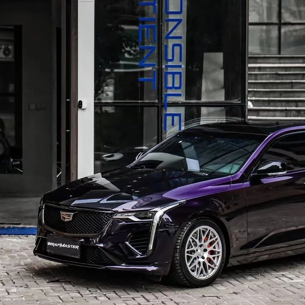 WRAPMASTER 1.52*18meter PET gloss ghost Midnight purple car vinyl wrap stickers