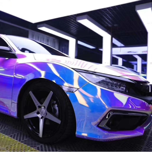Premium Shiny Chrome Rainbow Holographic Vinyl For Auto Car Vinyl Car Wrapping Film Adhesive Vinyl