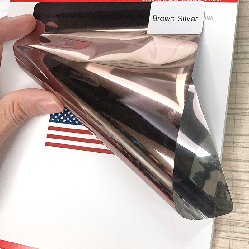 UV rejection heat insulation building house window glass solar tinting film purple silver one way vision 1.52*30m ornament film