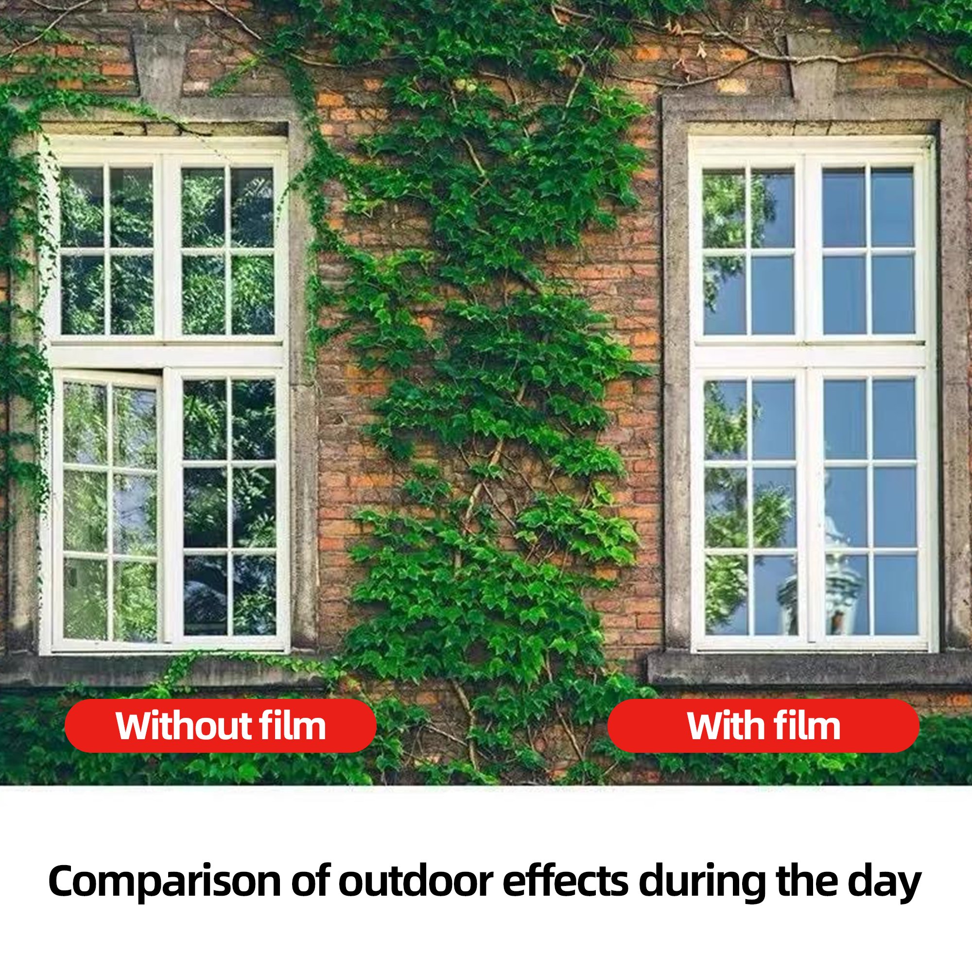 One Way Light Blue & Silver Color Effect PET Tint Film Interior Home Decoration Privacy Protection Building Film