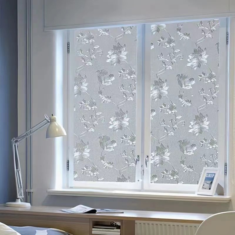Color printed tulip glass electrostatic decorative film and window film
