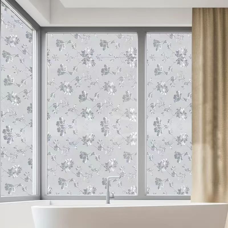 Color printed tulip glass electrostatic decorative film and window film