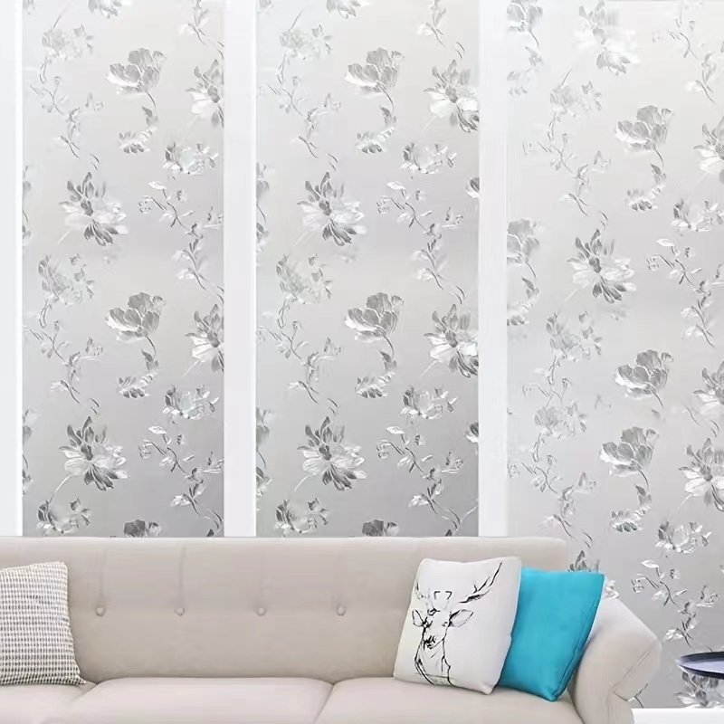 Color printed tulip glass electrostatic decorative film and window film