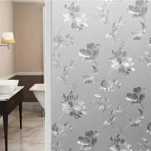 Color printed tulip glass electrostatic decorative film and window film
