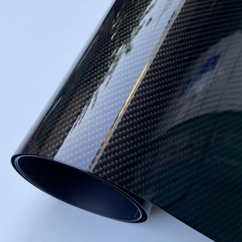 Factory wholesale High Glossy PET 9D Carbon Fiber Vinyl Wrap roll for Car decoration