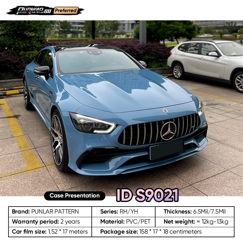 Customizable OEM Blue PET Vinyl Film High-Gloss PVC Film 1.52 Cm Wide Waterproof Color-Changing Film