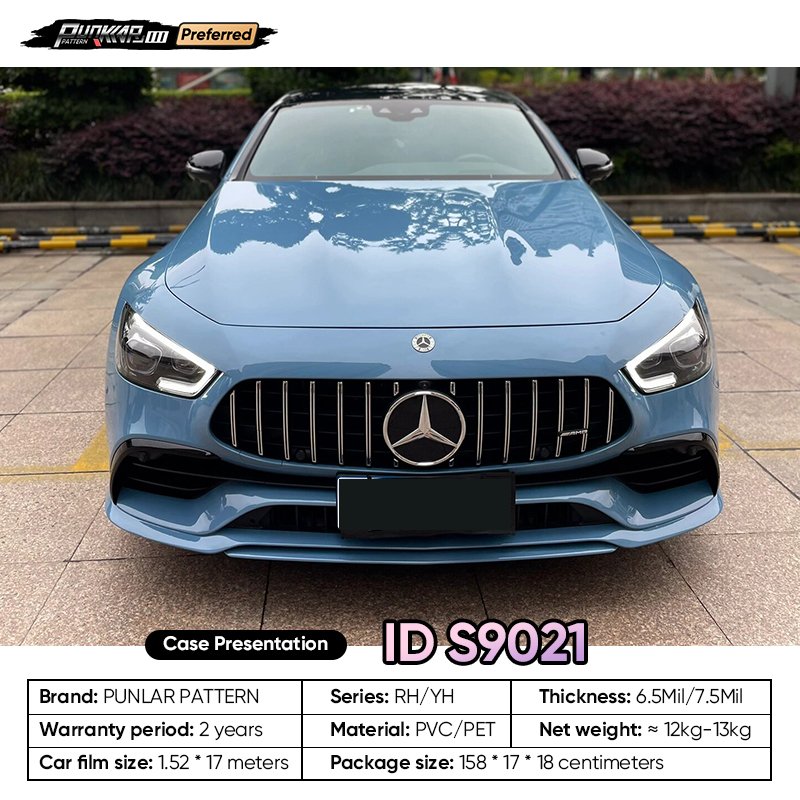 Customizable OEM Blue PET Vinyl Film High-Gloss PVC Film 1.52 Cm Wide Waterproof Color-Changing Film