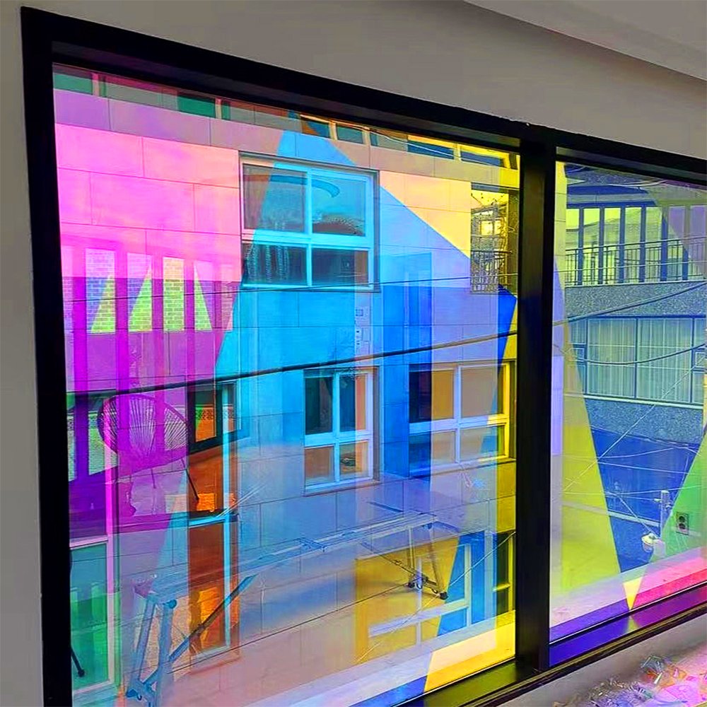 Colorful Self Adhesive Decoration Sticker chameleon window film building decorative film