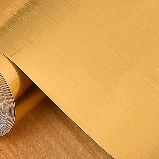 golden Stainless Steel Contact Paper Rust Resistance Waterproof Removable Peel and Stick Wallpaper