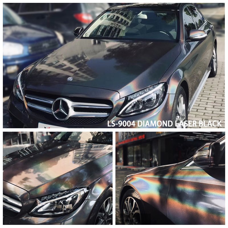 Wholesale Factory Price Diamond Laser White Color Self-Adhesive Decoration Roll Film PET Vehicle Auto Sticker Car Wrap Vinyl