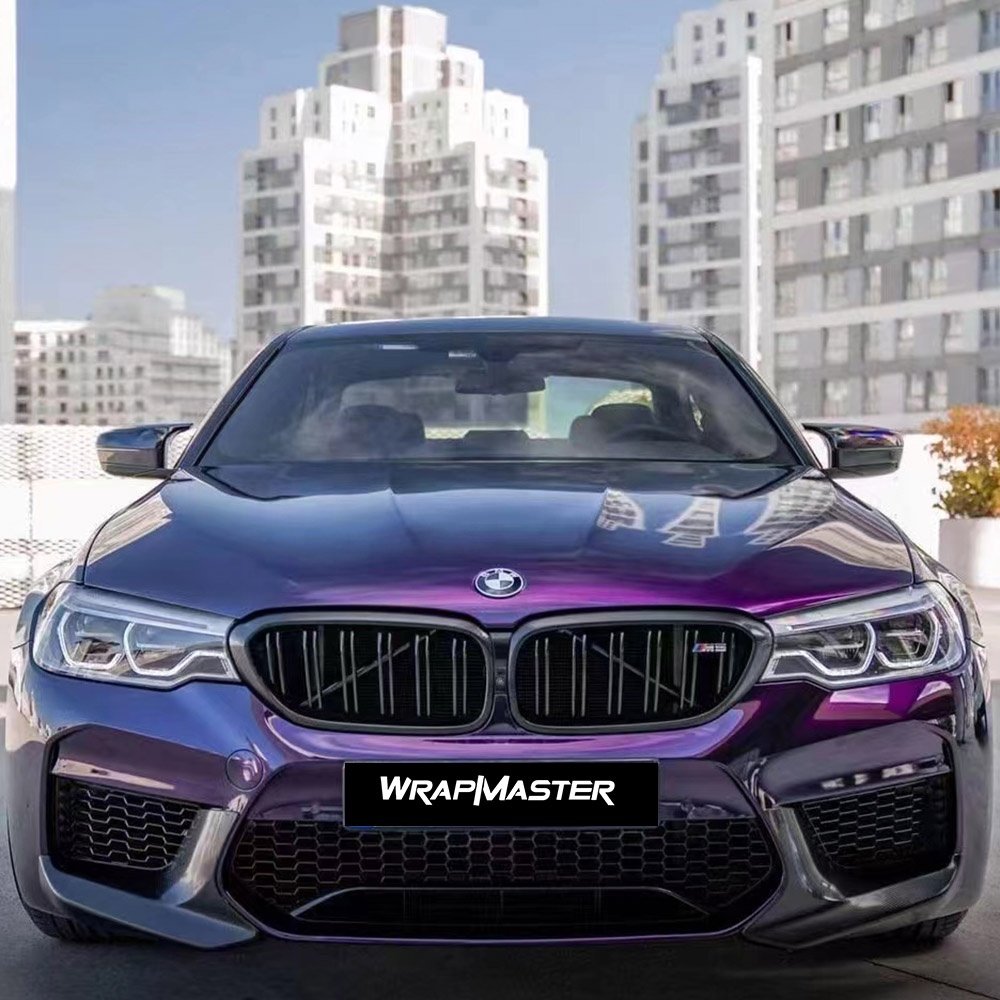 WRAPMASTER 1.52*17m PET Backing Car Stickers Midnight Purple Super Gloss Metallic Car Wrap Vinyl