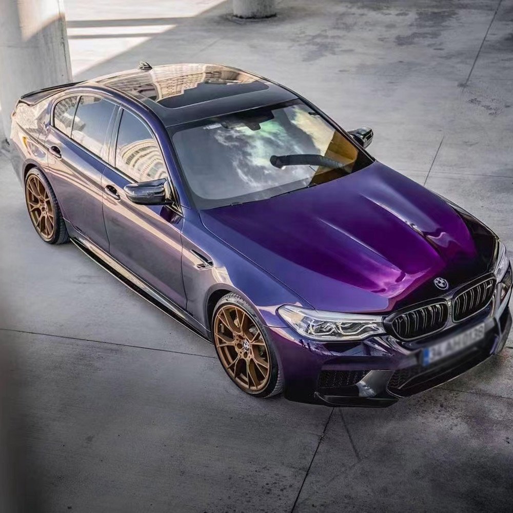 WRAPMASTER 1.52*17m PET Backing Car Stickers Midnight Purple Super Gloss Metallic Car Wrap Vinyl
