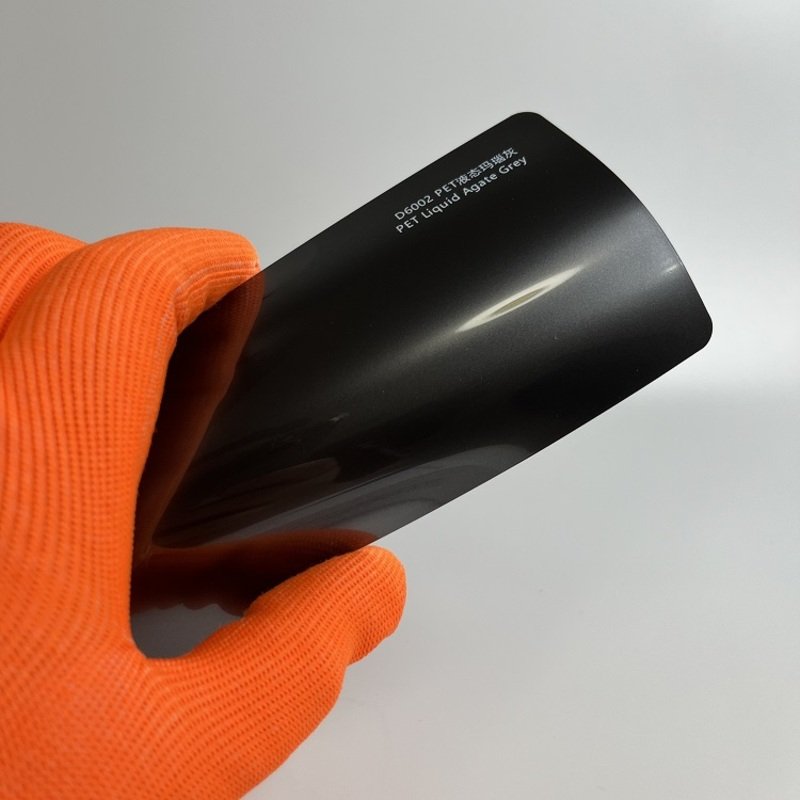 PET Liquid Agate Grey Vinyl Wrapping Film Car Sticker With Air Channels Vinyl PVC Film Car Body Change Color Decoration Sticker