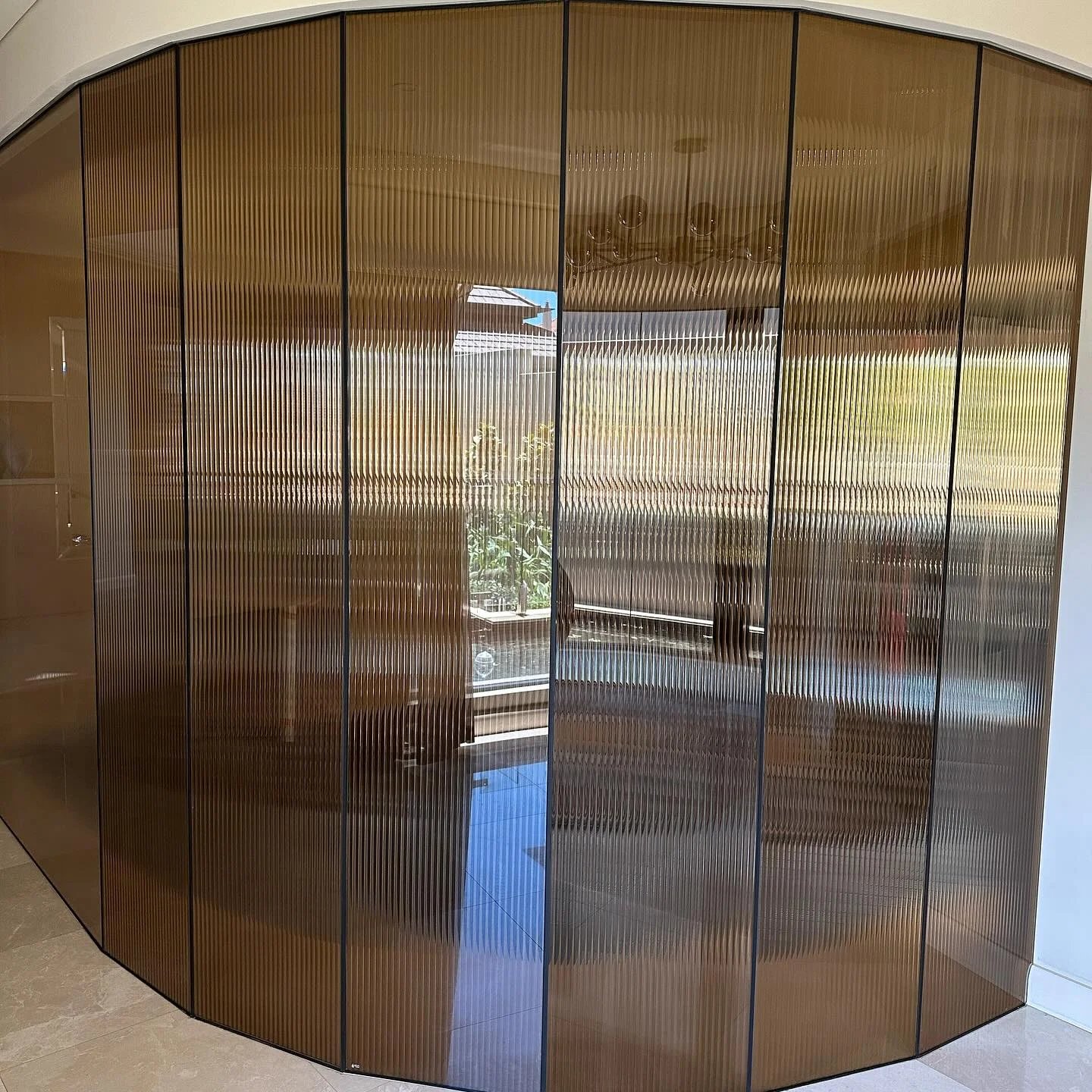 15mm Clear Bronze Reeded Glass Film Brown LF0281CM