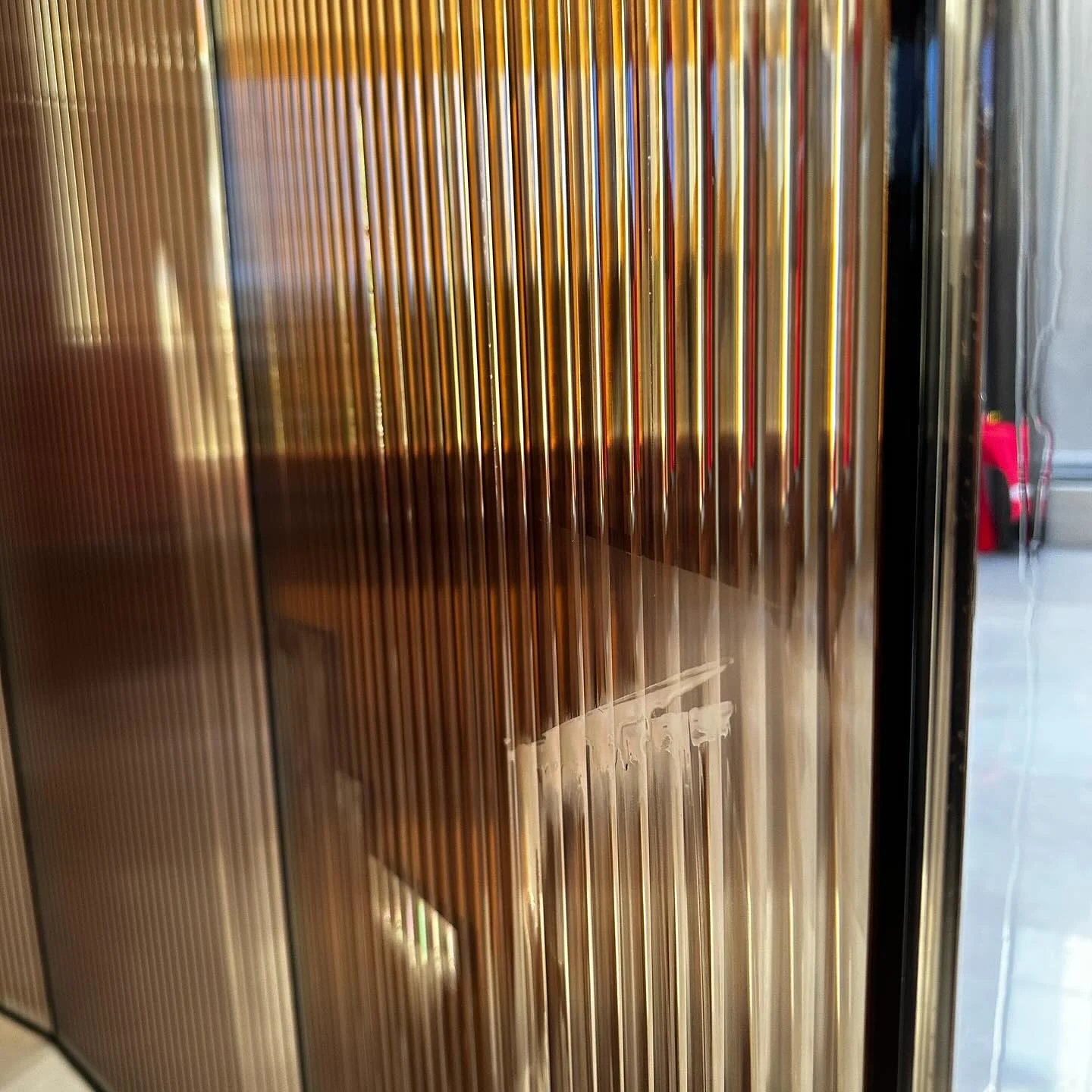 15mm Clear Bronze Reeded Glass Film Brown LF0281CM