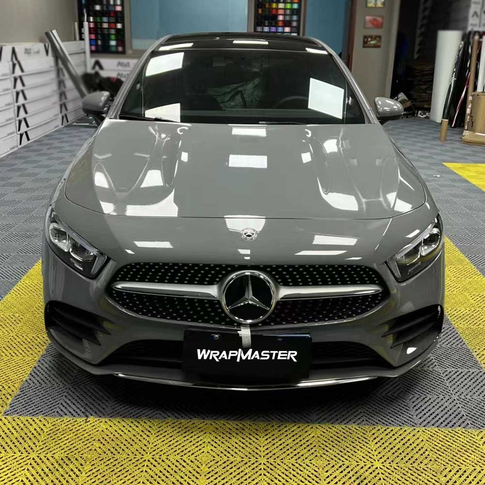 5X59FT UV Protection Super Gloss Crystal Nardo Dark Gray Vinyl Car Wrap Material Auto Body Film