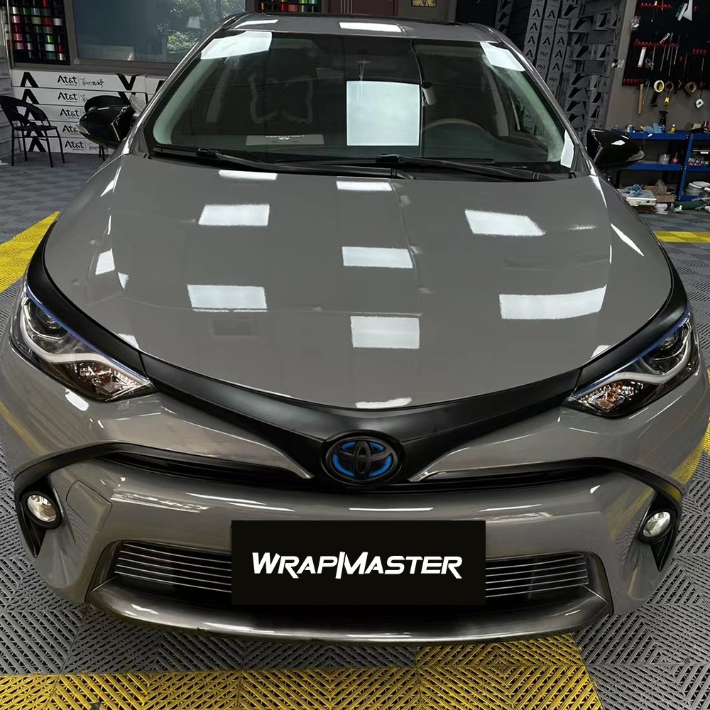 5X59FT UV Protection Super Gloss Crystal Nardo Dark Gray Vinyl Car Wrap Material Auto Body Film