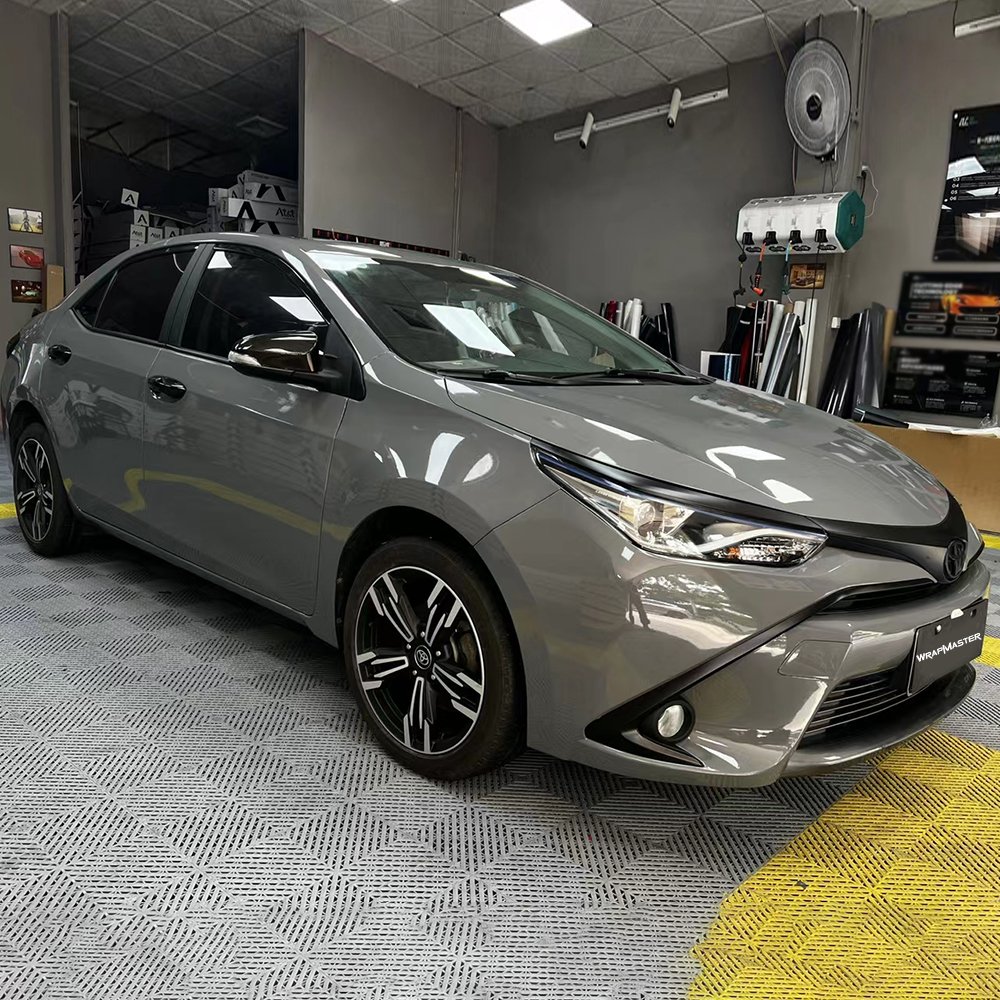 5X59FT UV Protection Super Gloss Crystal Nardo Dark Gray Vinyl Car Wrap Material Auto Body Film