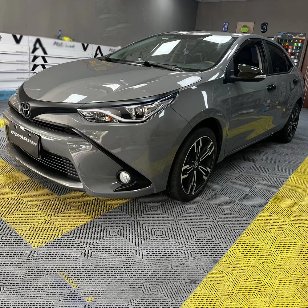 5X59FT UV Protection Super Gloss Crystal Nardo Dark Gray Vinyl Car Wrap Material Auto Body Film
