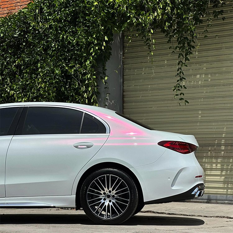 Glossy Diamond Pink White car wrap vinyl film custom car decal chameleon white to pink pearl vinyl car wrap film