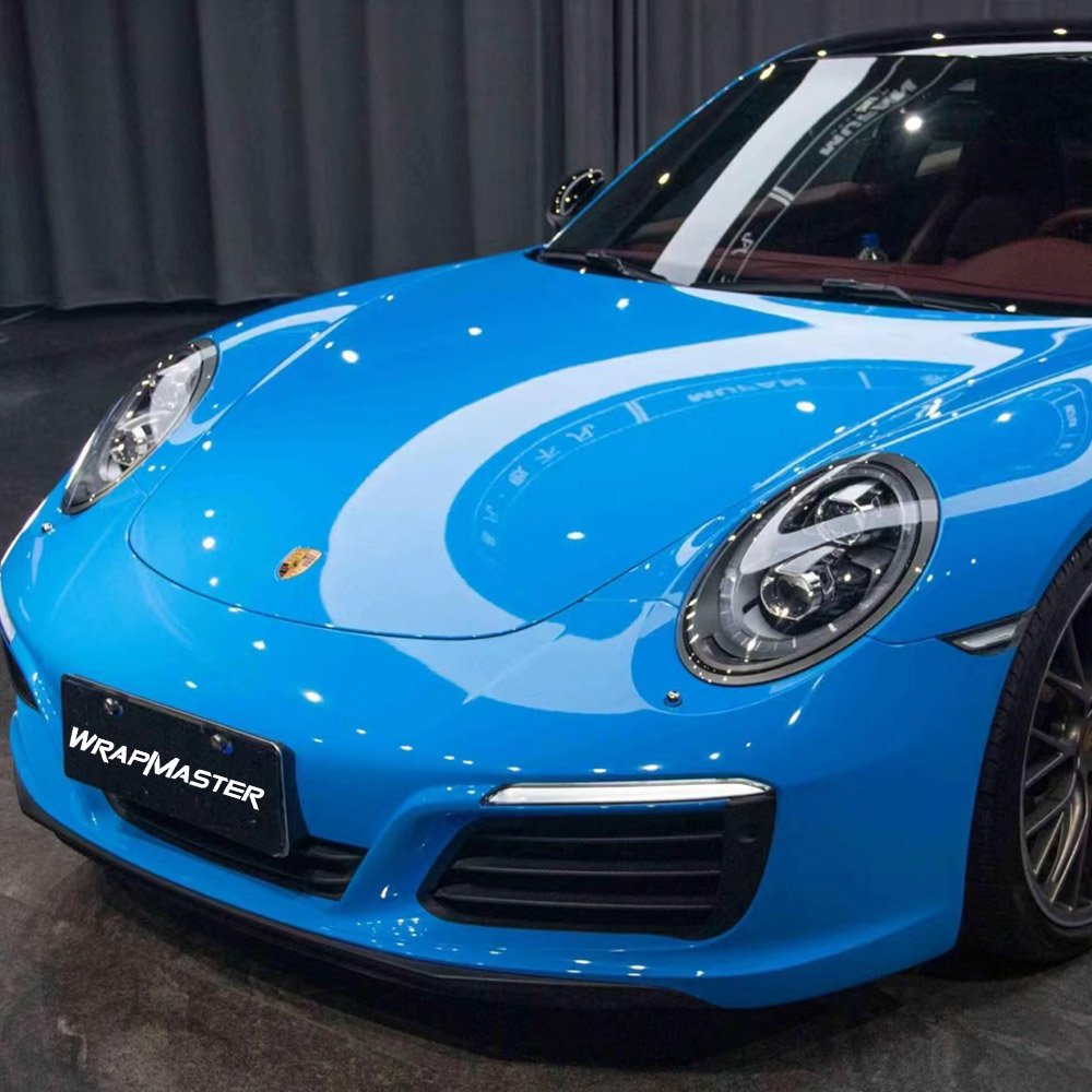Wrapmaster 1.52*17m Gloss Crystal Blue Sky Auto Accessories Car Color Change Wrap Vinyl automotive film