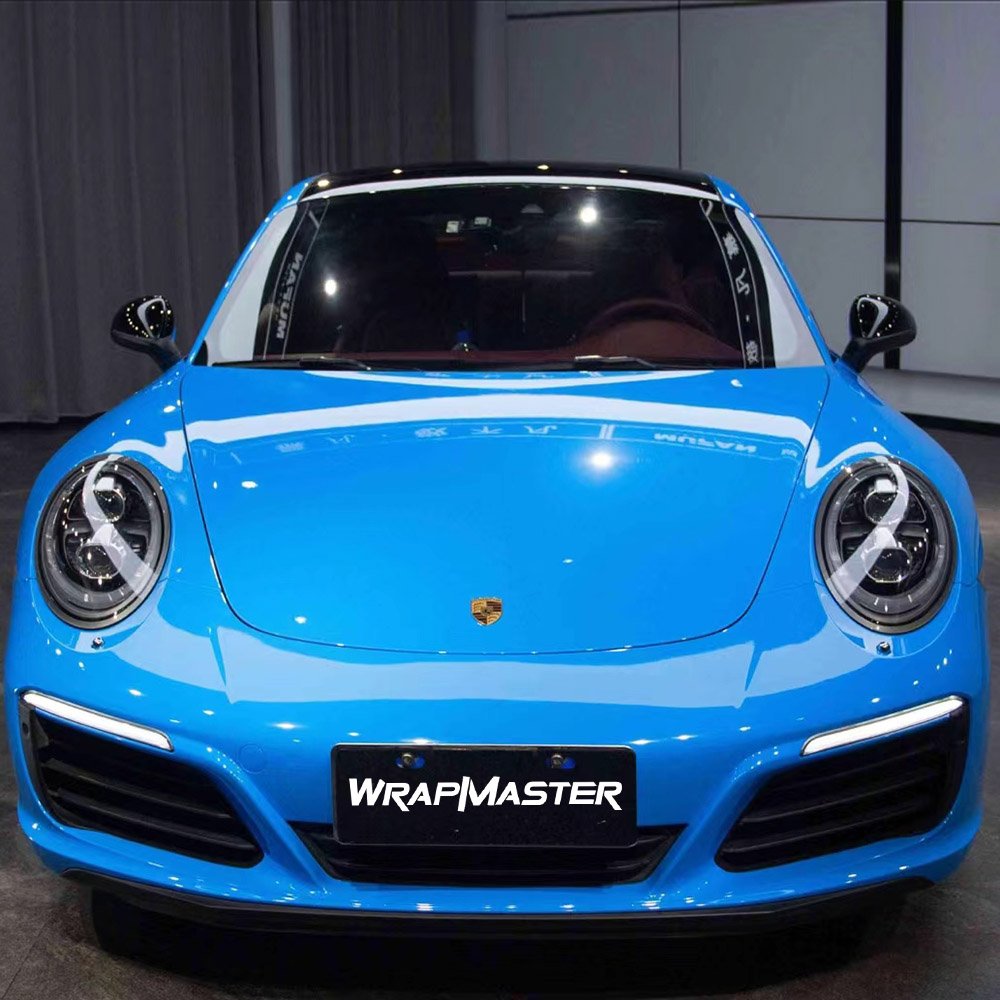 Wrapmaster 1.52*17m Gloss Crystal Blue Sky Auto Accessories Car Color Change Wrap Vinyl automotive film