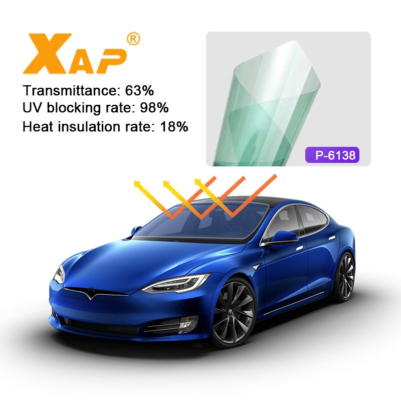 XAP Solar Control UV Protection 2 Mil Carbon Solar Automotive Window Tint Film 2 Layers NC- P6138 VLT63% UVR98% Nano Ceramic