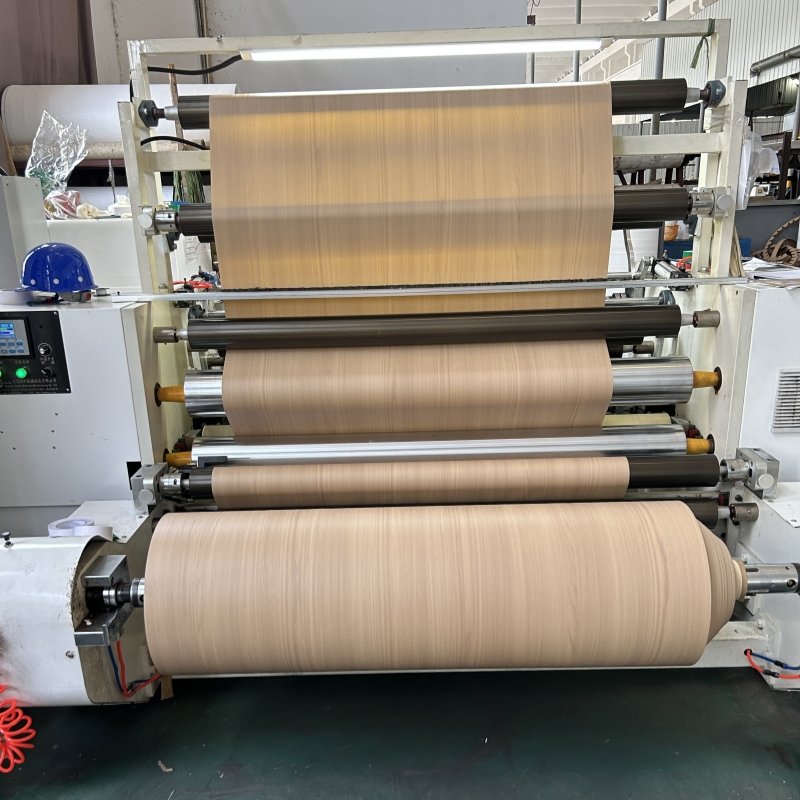 High quality factory supply texture wood grain PVC film for mdf door skin furniture decorative vacuum laminating PVC film rolls