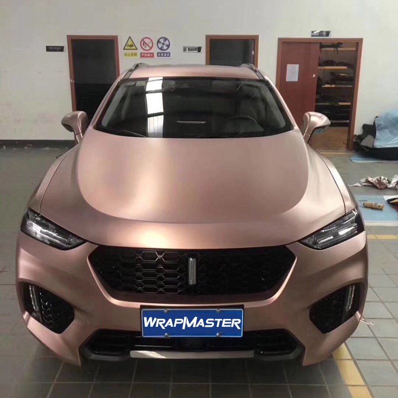 WRAPMASTER 5*56ft Satin Metallic rose gold vehicle wraps Car vinyl Wrapping film