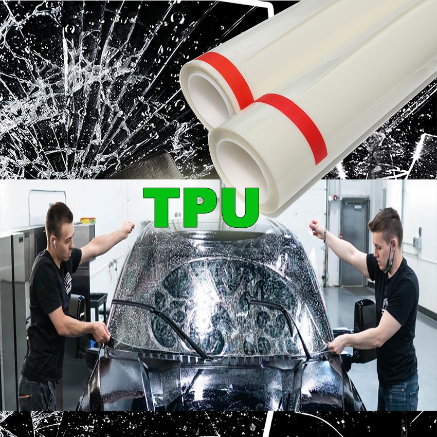 SMART COOL Windshield Film Anti Scratch TPU 7.5mil High Clear Anti Glare Car Window Tint Film Windshield Protection Film