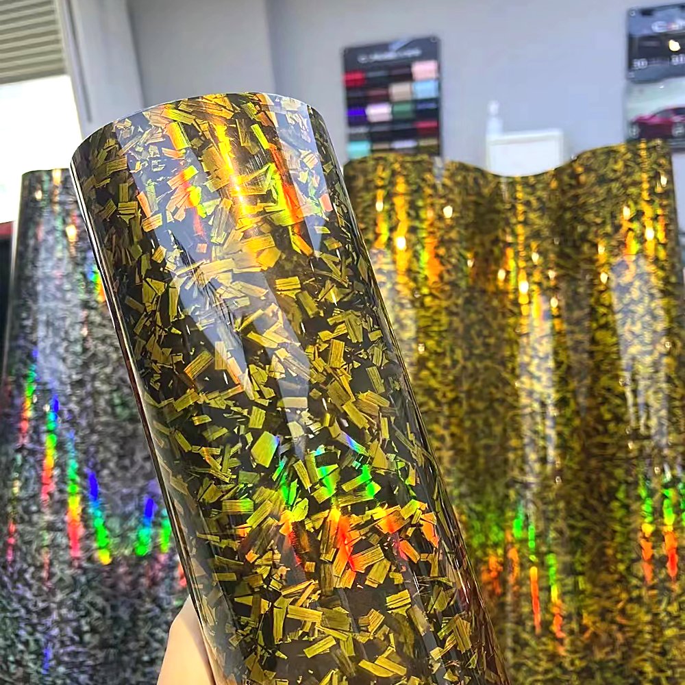 NEWAY Adhesive Gloss 30X100CM Forged Car Carbon Fiber Vinyl Wrap Film Rolls For Vehicle Body Wrapping